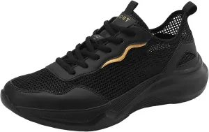 Men's Lightweight Cushion Sneakers Breathable Elastic Fly Woven Mesh Sneaker Men's Stylish Lightweight Sneakers