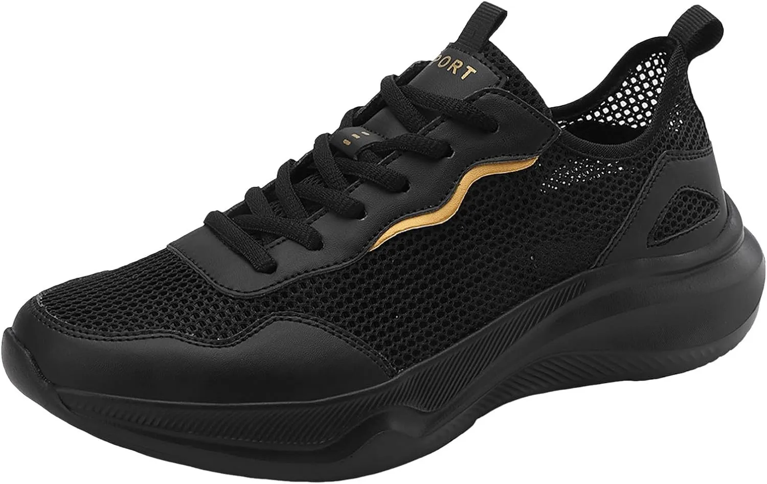 Men's Lightweight Cushion Sneakers Breathable Elastic Fly Woven Mesh Sneaker Men's Stylish Lightweight Sneakers