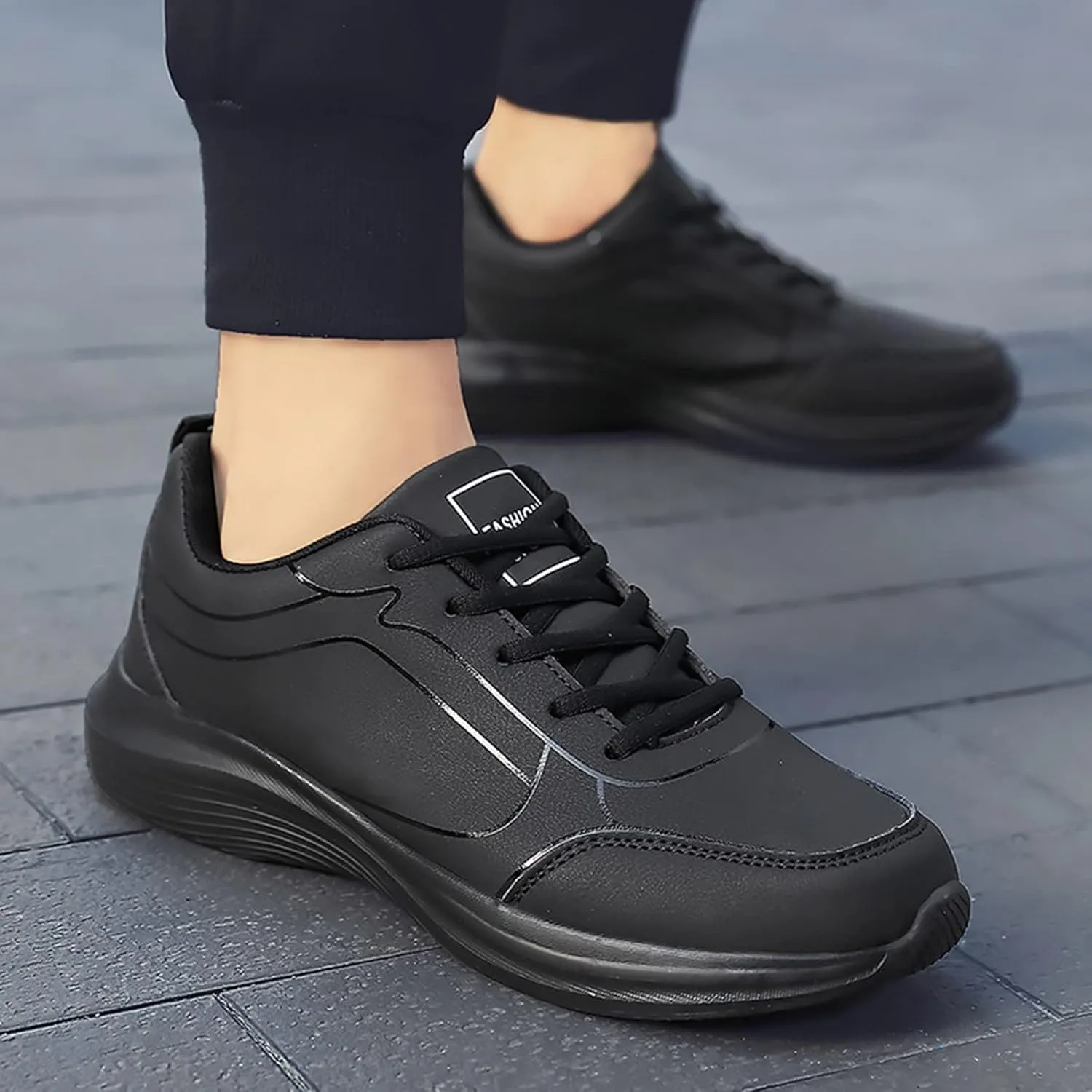 Men's Lightweight Cushion Sneakers Comfortable Lightweight Casual Walking Shoe Convenient Elderly Slip On Shoes