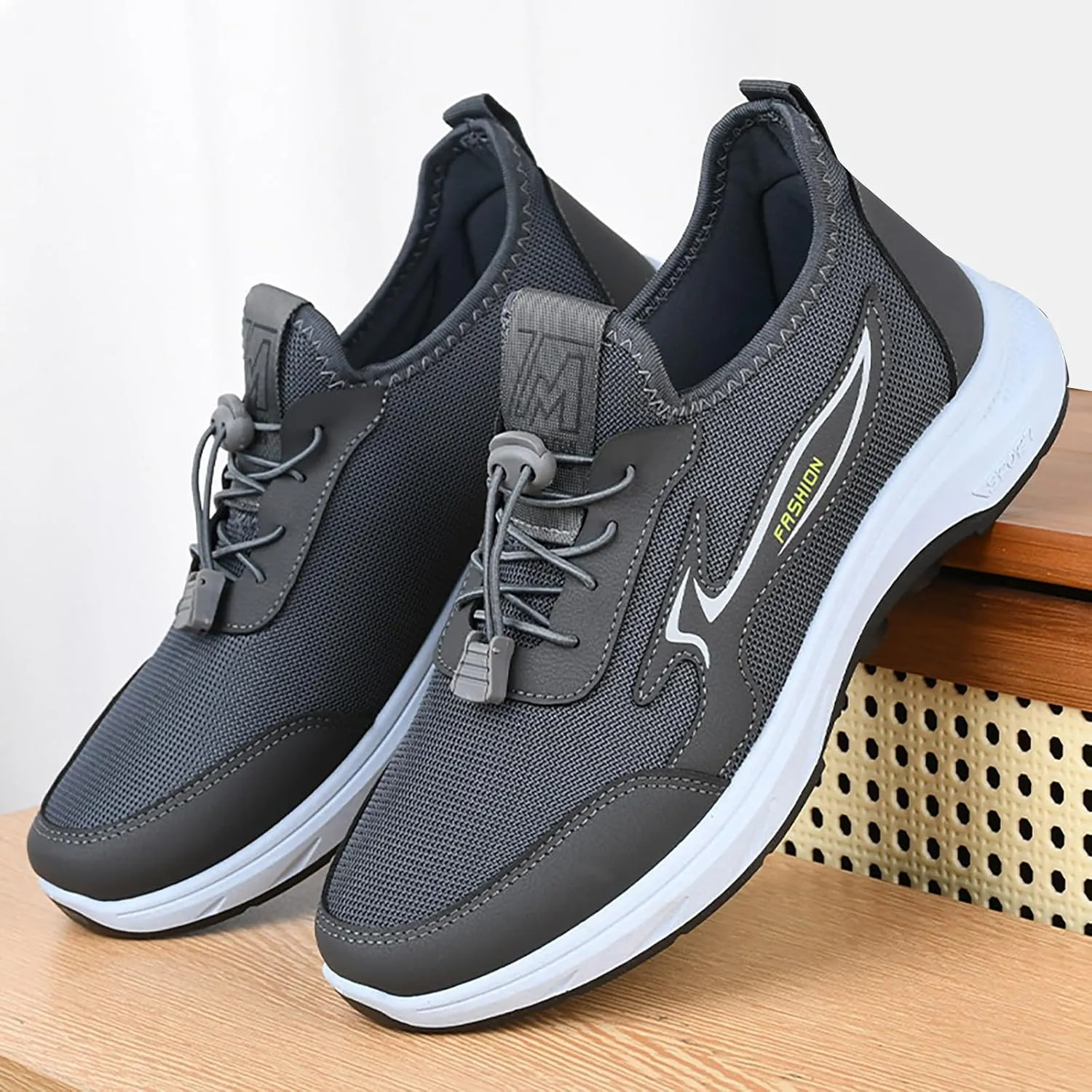 Men's Lightweight Cushion Sneakers Lace Up Lightweight Breathable Fashion Sneaker Men's Business Casual Shoes
