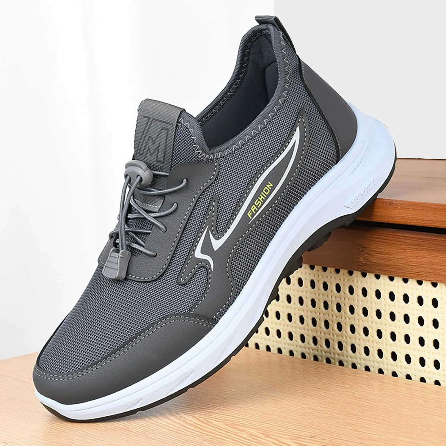 Men's Lightweight Cushion Sneakers Lace Up Lightweight Breathable Fashion Sneaker Men's Business Casual Shoes