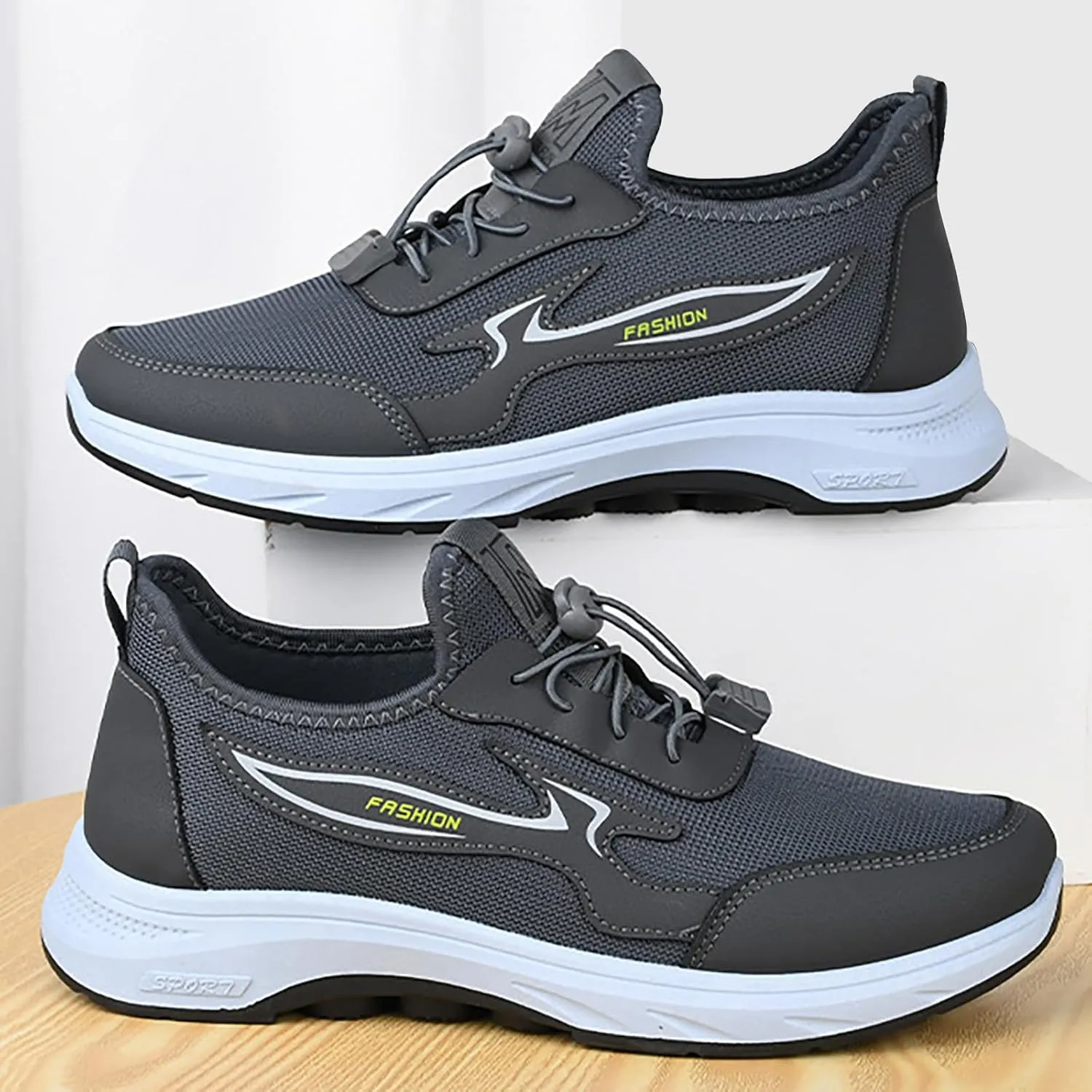 Men's Lightweight Cushion Sneakers Lace Up Lightweight Breathable Fashion Sneaker Men's Business Casual Shoes