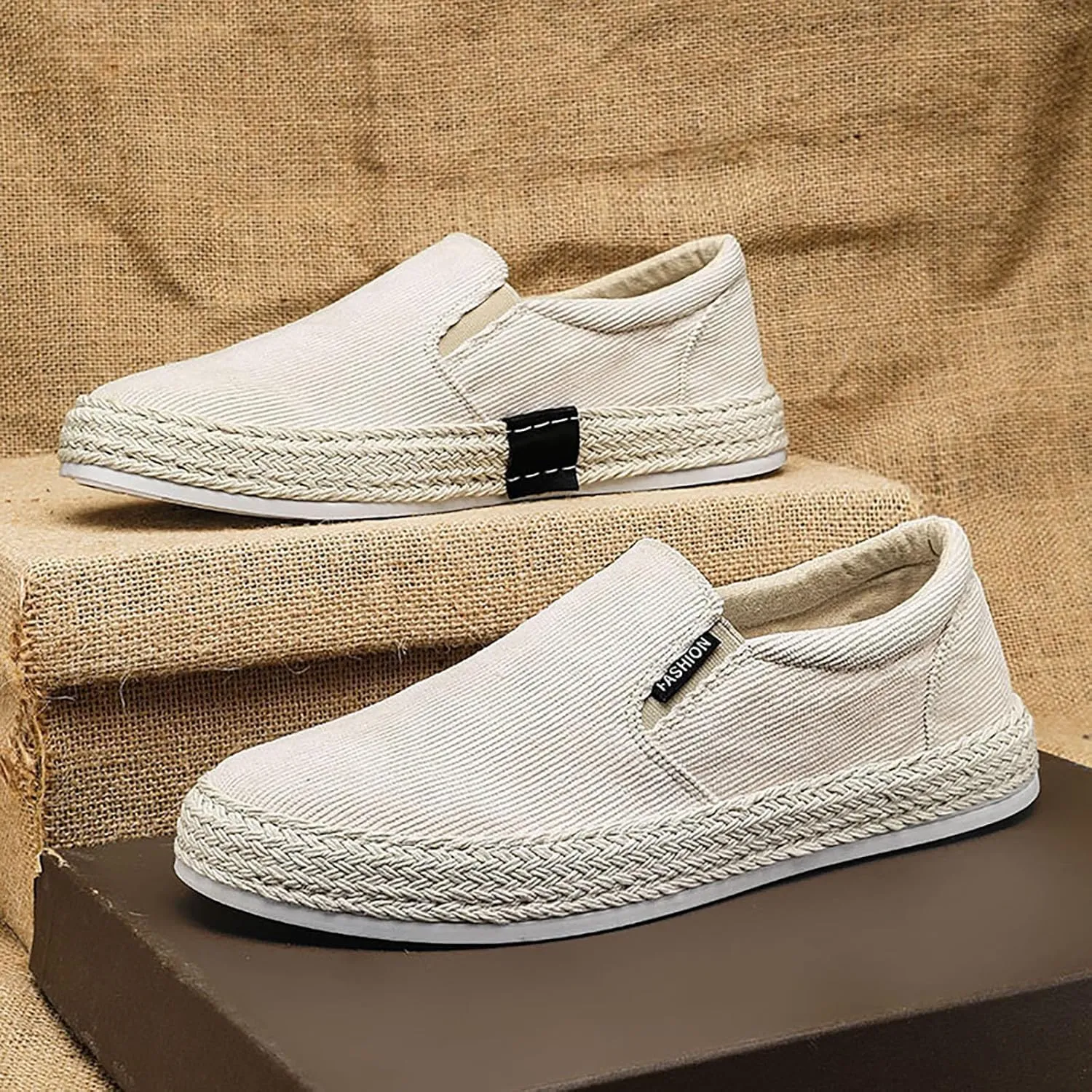 Men's Lightweight Cushion Sneakers Lightweight Breathable Slip on Running Shoe Lightweight Elderly Slip on Shoes