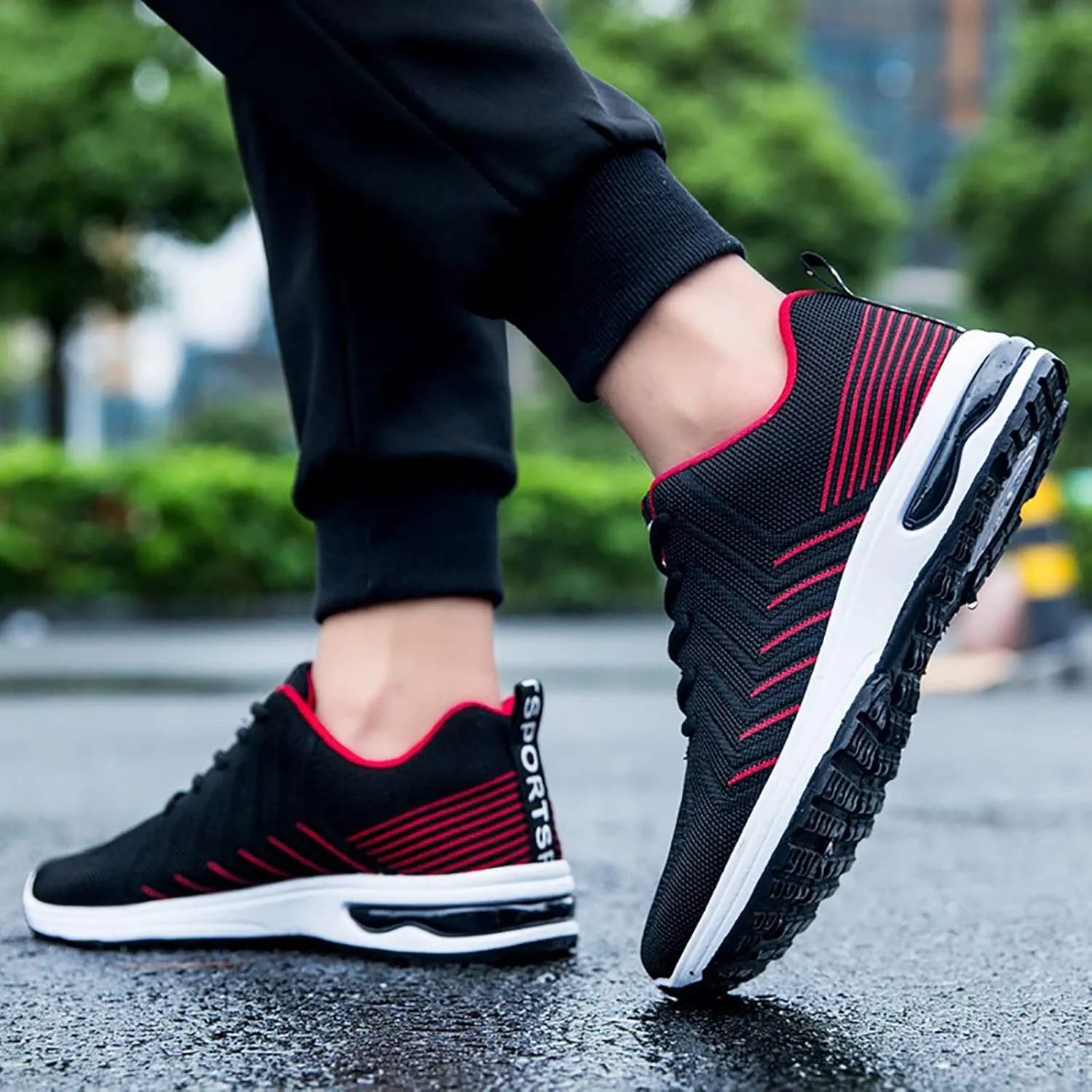 Men's Lightweight Cushion Sneakers Portable Non Slip Fitness Workout Shoe Lightweight Non Slip Sneakers for Men