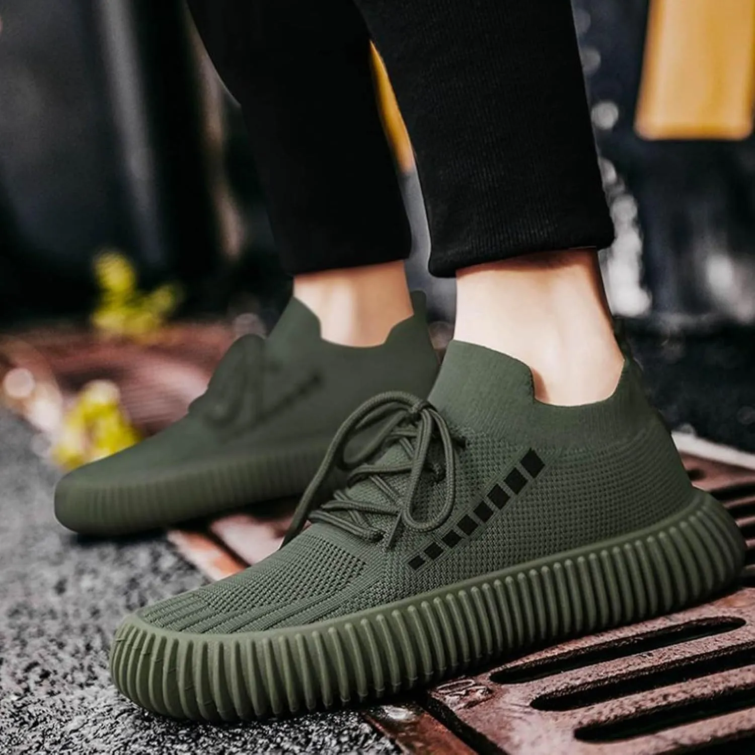 Men's Lightweight Cushion Sneakers Slip on Lightweight Breathable Fashion Sneaker Arch Support Plantar Fasciitis