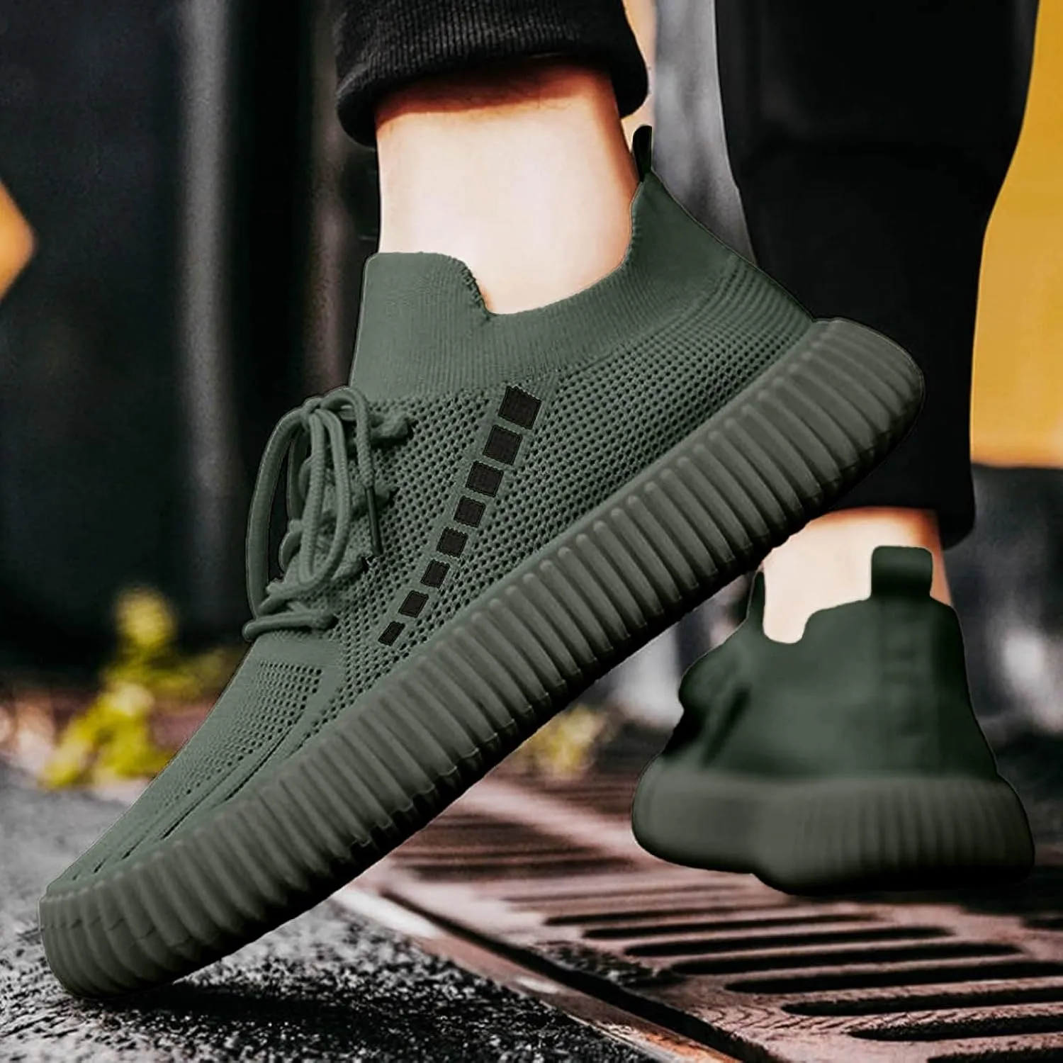 Men's Lightweight Cushion Sneakers Slip on Lightweight Breathable Fashion Sneaker Arch Support Plantar Fasciitis