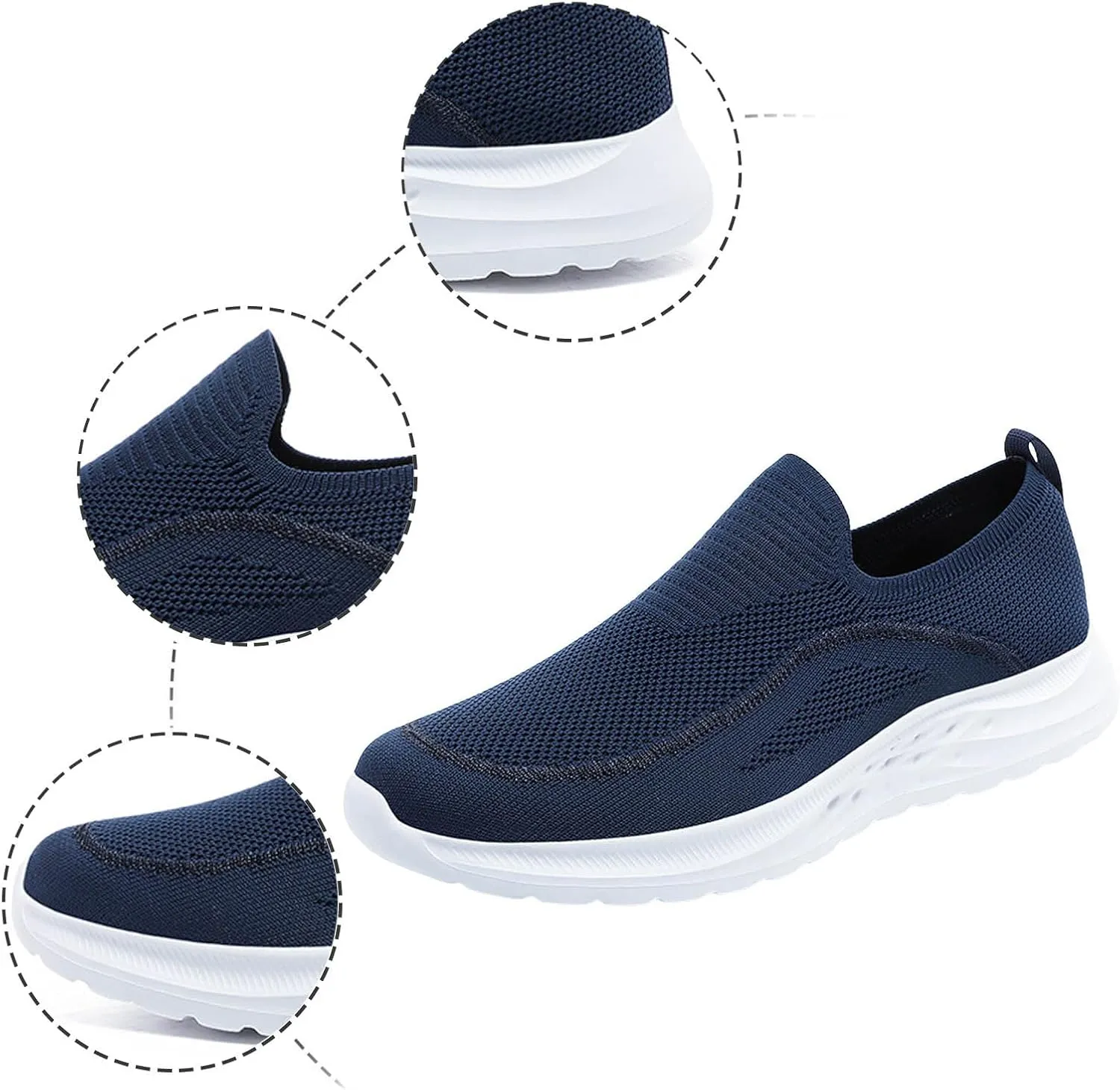 Men's Lightweight Cushion Sneakers Supportive Running Athletic Sneaker Comfortable & Light-Weight Stretch Shoes