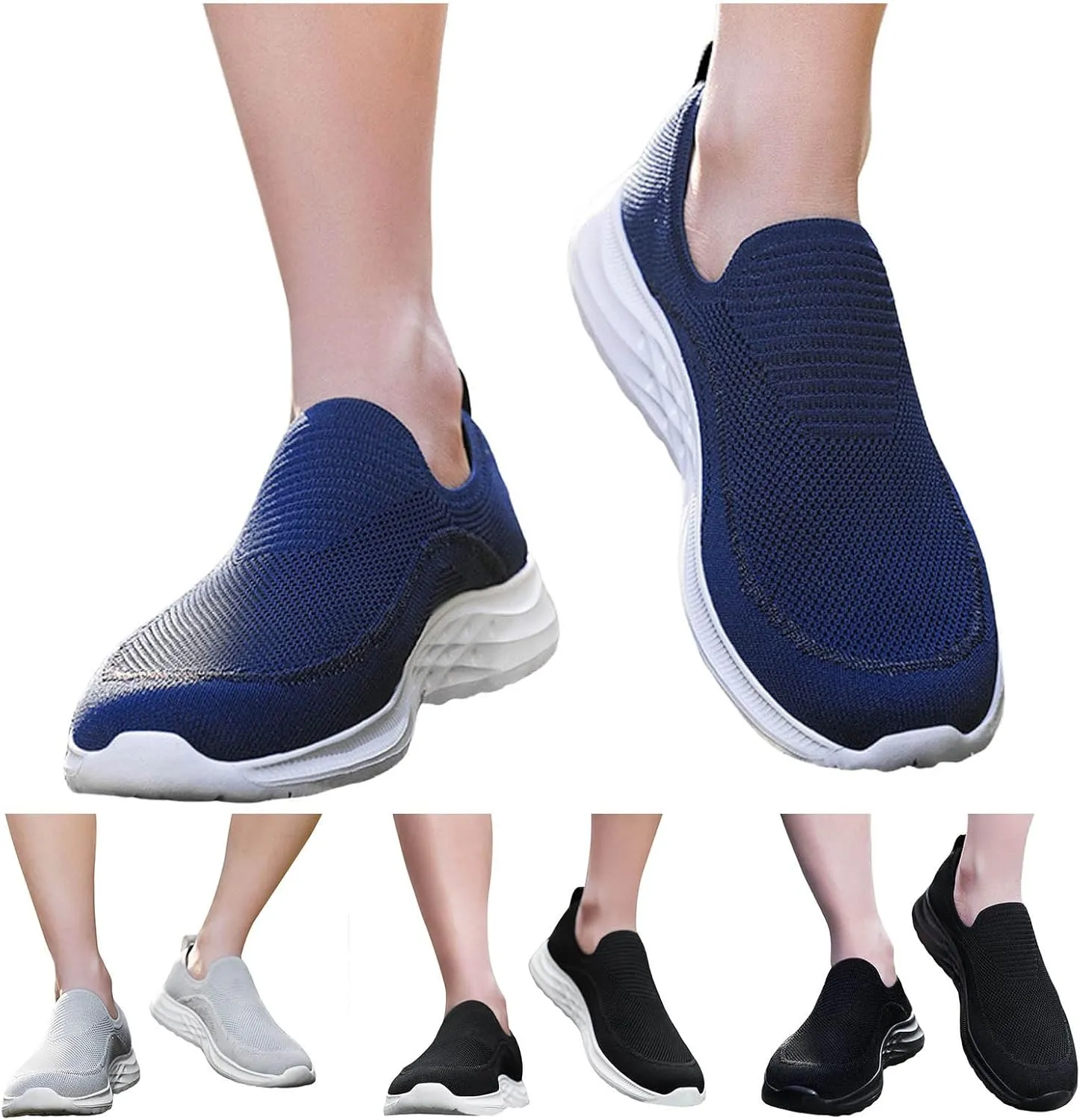 Men's Lightweight Cushion Sneakers Supportive Running Athletic Sneaker Comfortable & Light-Weight Stretch Shoes