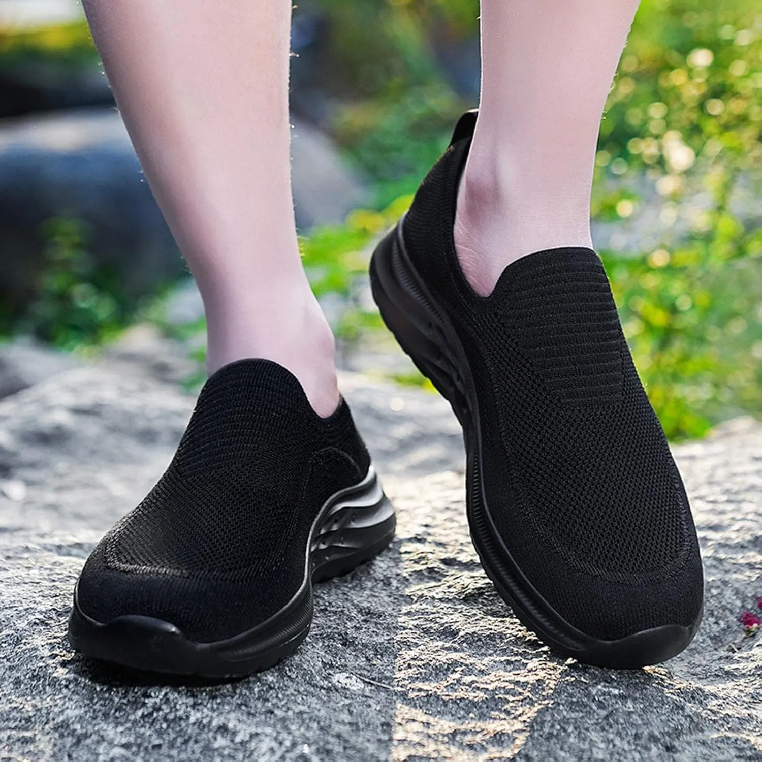 Men's Lightweight Cushion Sneakers Supportive Running Athletic Sneaker Comfortable & Light-Weight Stretch Shoes