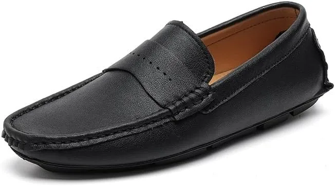 Men's Loafers Shoes Round Toe Nubuck Leather Penny Driving Loafers Lightweight Resistant Anti-Slip Classic Prom Slip On