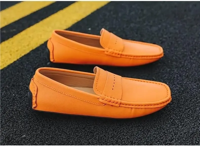 Men's Loafers Shoes Round Toe Nubuck Leather Penny Driving Loafers Lightweight Resistant Anti-Slip Classic Prom Slip On