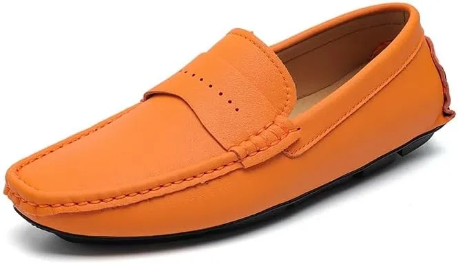 Men's Loafers Shoes Round Toe Nubuck Leather Penny Driving Loafers Lightweight Resistant Anti-Slip Classic Prom Slip On