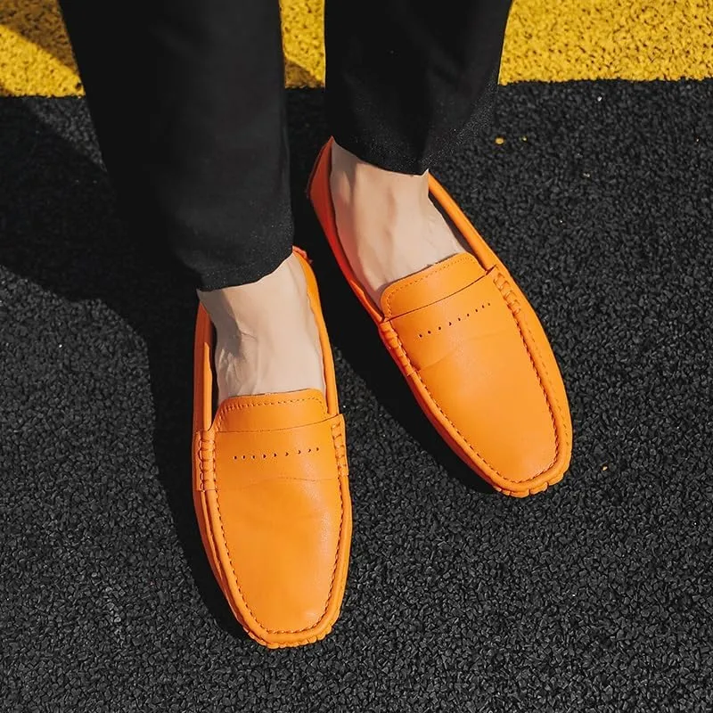 Men's Loafers Shoes Round Toe Nubuck Leather Penny Driving Loafers Lightweight Resistant Anti-Slip Classic Prom Slip On