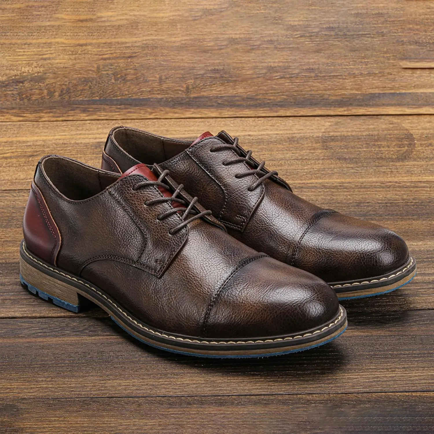 Men's Orthopedic Comfort Dress Shoes Casual Business Leather Oxford Derby Loafers Office Walking Work Flats