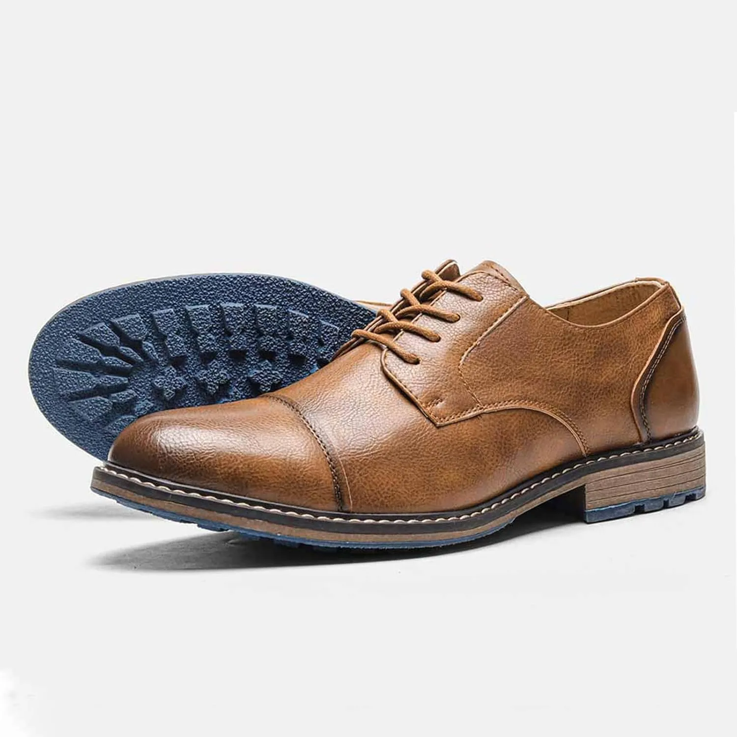 Men's Orthopedic Comfort Dress Shoes Casual Business Leather Oxford Derby Loafers Office Walking Work Flats