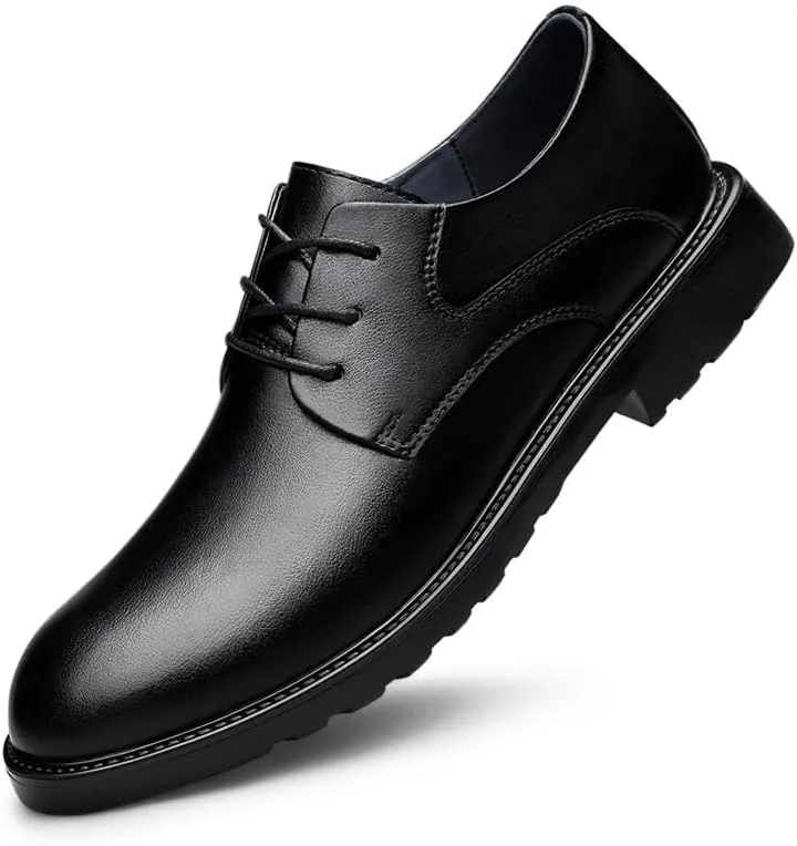 Men's Oxfords Shoes Mens Breathable Leather Wingtip Brogue Fashion Pointed Toe Lace Up Business Tuxedo Shoes