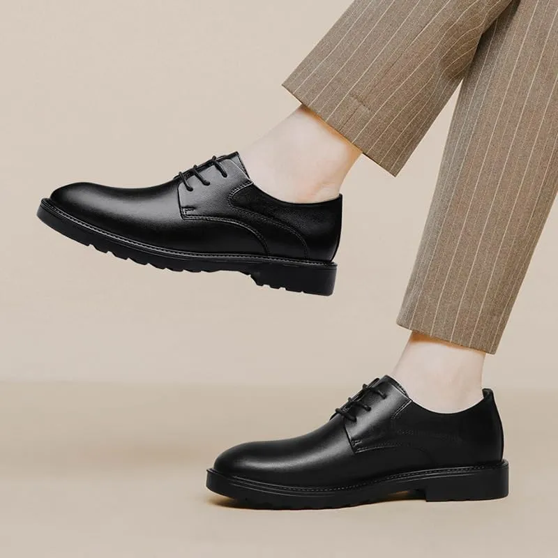Men's Oxfords Shoes Mens Breathable Leather Wingtip Brogue Fashion Pointed Toe Lace Up Business Tuxedo Shoes