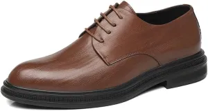 Mens Oxfords Shoes Sport Business Office Wedding Formal Modern Oxfords All-Day Comfort Men's Genuine Leather Lace-up Vintage Oxfords