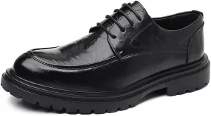 Men's Platform Wingtip Brogue Oxfords Vintage Style Leather Dress Shoes for Business Wedding