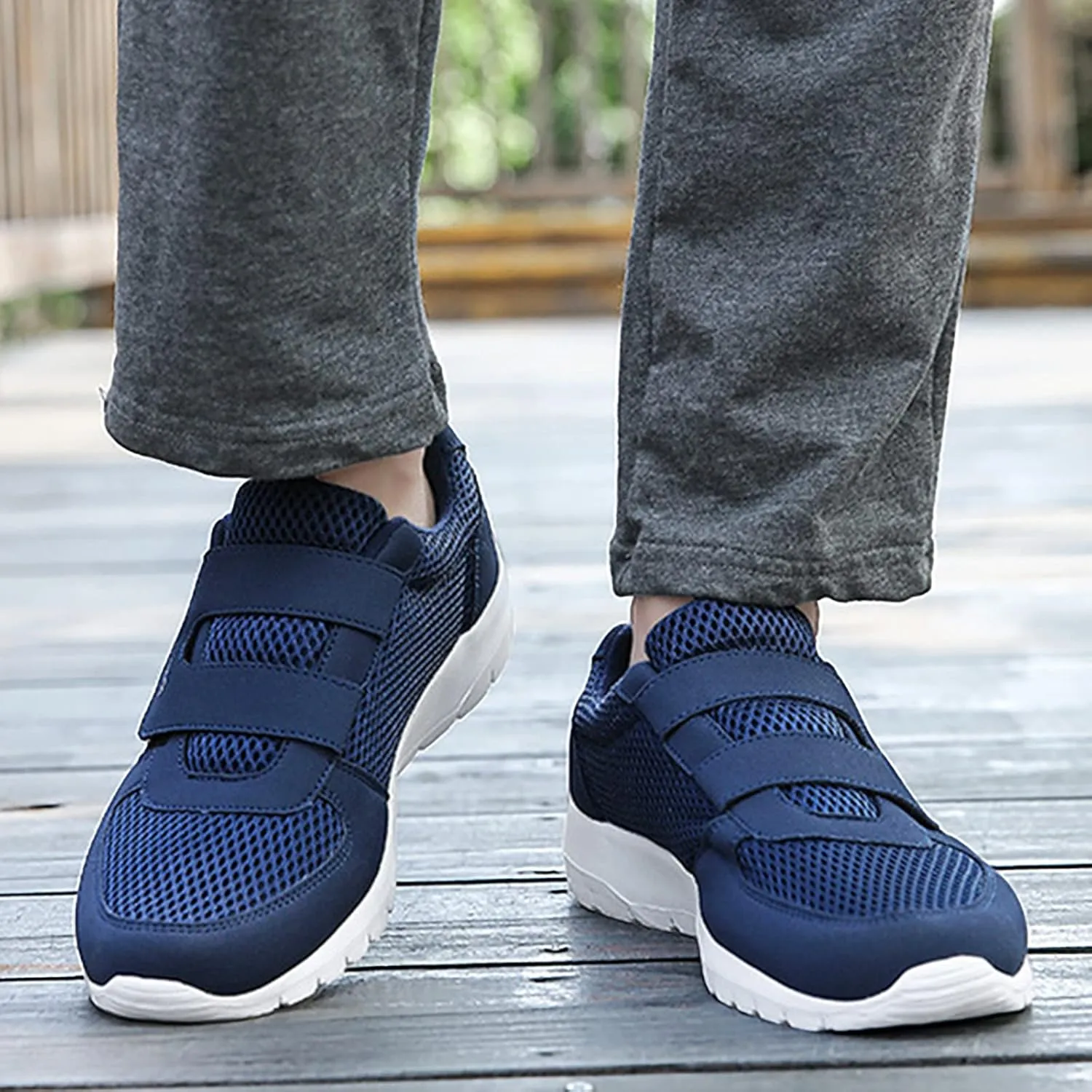 Men's Reathable Stretch Canvas Shoes Lightweight Sport Gym Jogging Walking Sneaker Lightweight Minimalist Shoes