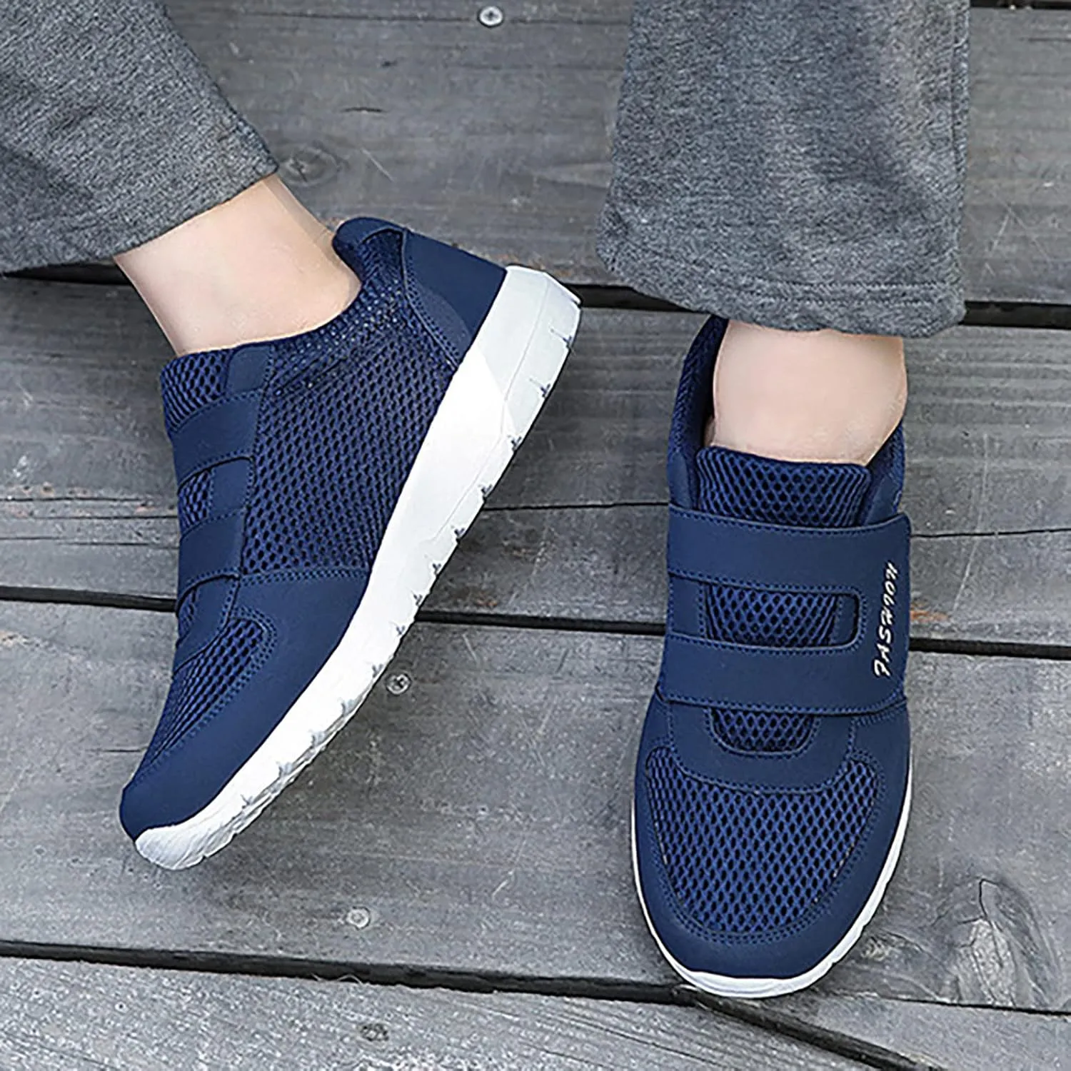 Men's Reathable Stretch Canvas Shoes Lightweight Sport Gym Jogging Walking Sneaker Lightweight Minimalist Shoes