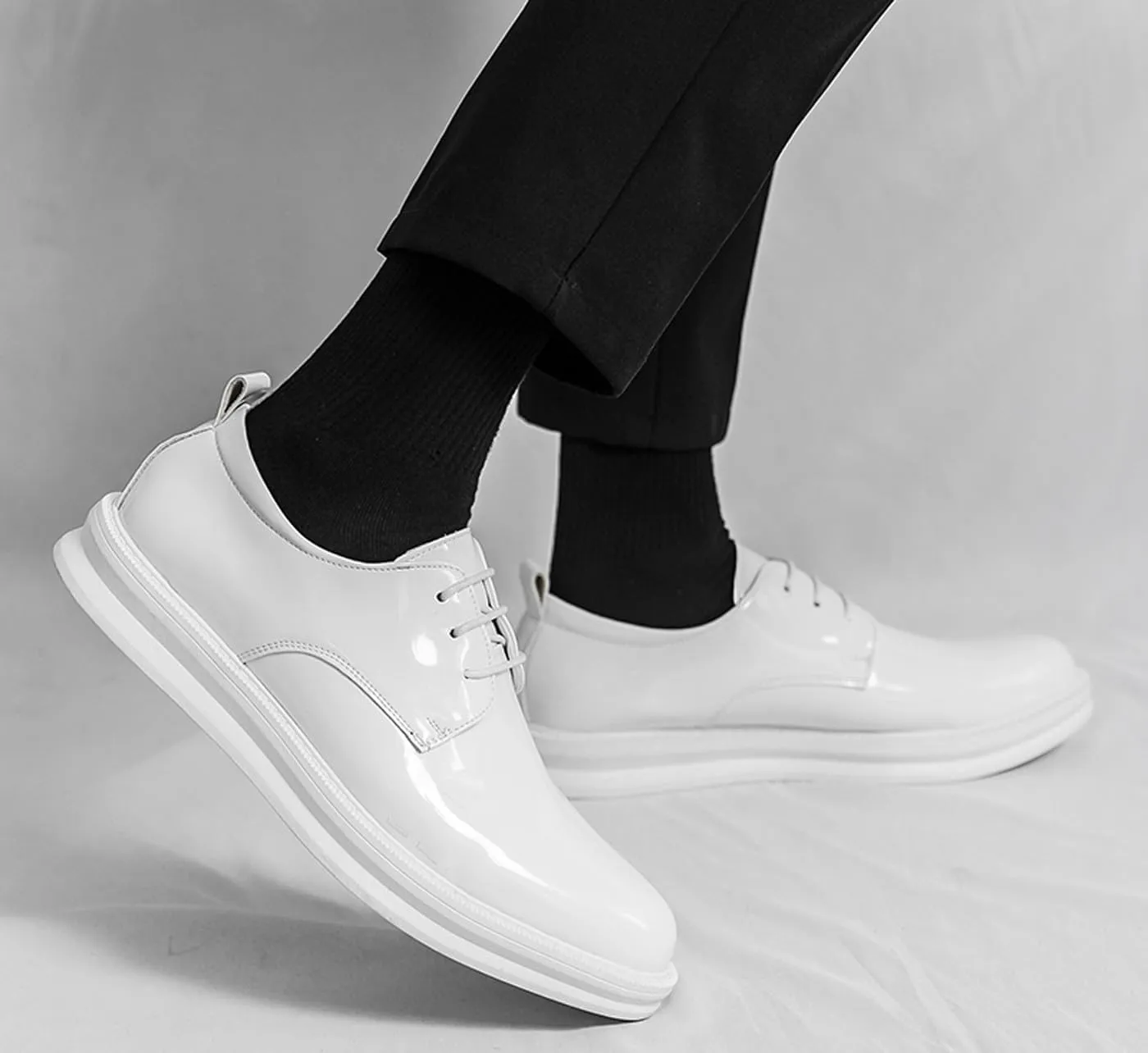 Mens Sneakers Black Prom Dress Oxfords Tuxedo Leather Derby Fashion Business Comfortable Casual Walking Shoes