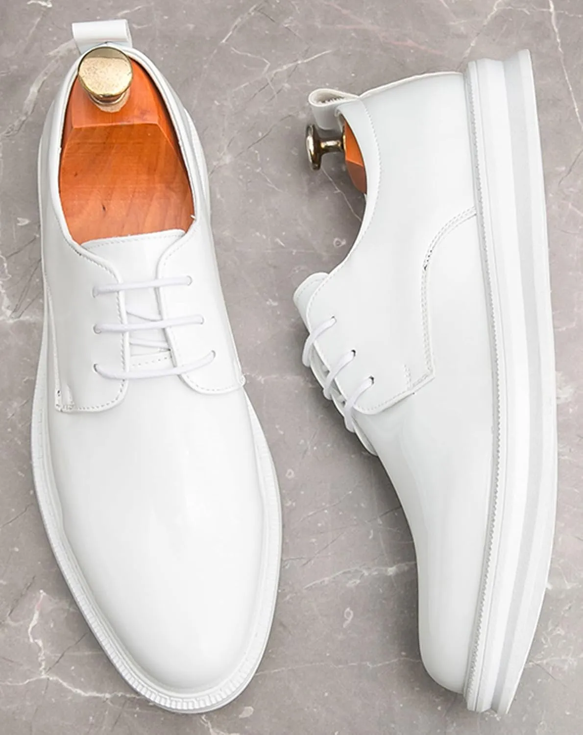 Mens Sneakers Black Prom Dress Oxfords Tuxedo Leather Derby Fashion Business Comfortable Casual Walking Shoes