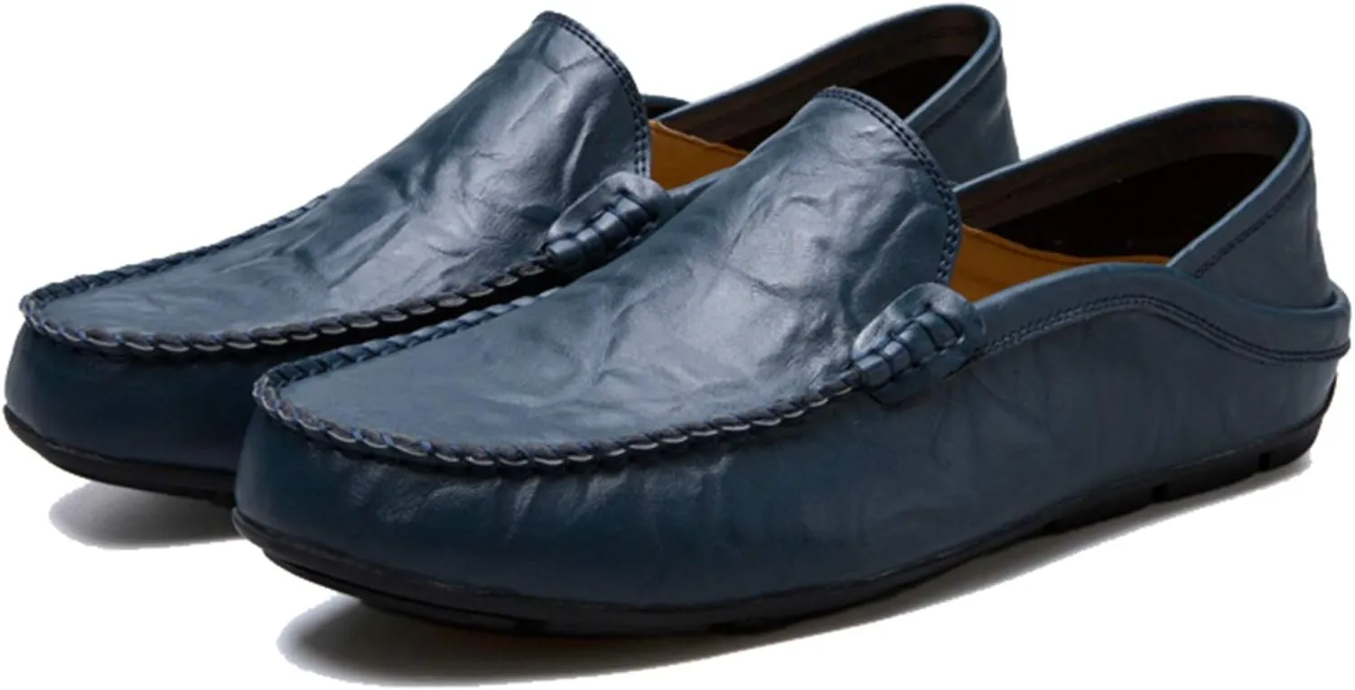 Men’s Soft Leather Slip On Loafers Flats Moccasins Oxfords Shoes Casual Driving Shoes Slippers