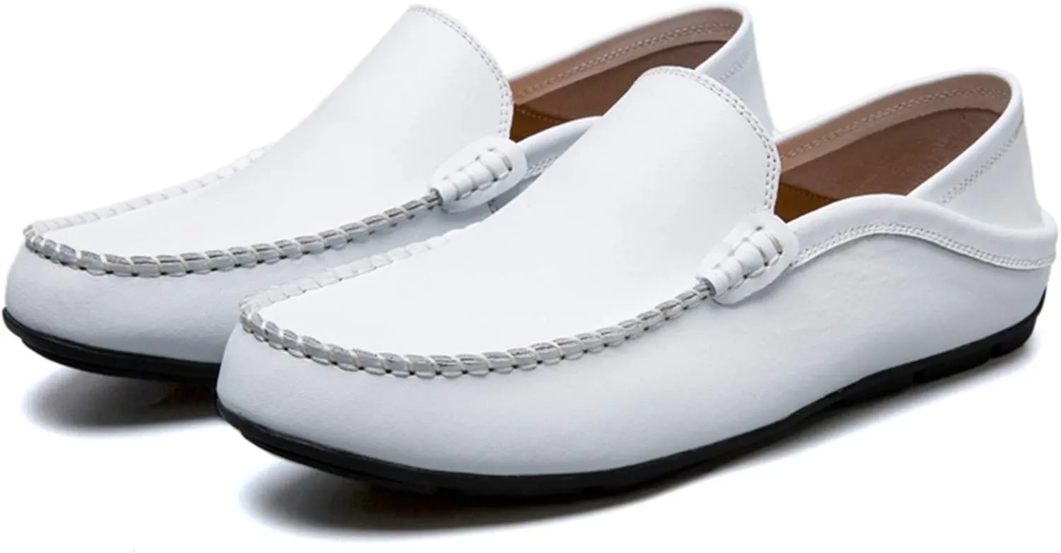 Men’s Soft Leather Slip On Loafers Flats Moccasins Oxfords Shoes Casual Driving Shoes Slippers