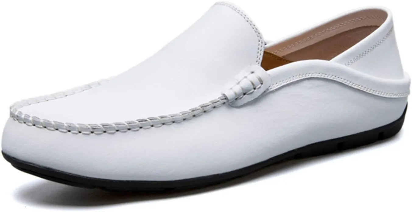 Men’s Soft Leather Slip On Loafers Flats Moccasins Oxfords Shoes Casual Driving Shoes Slippers