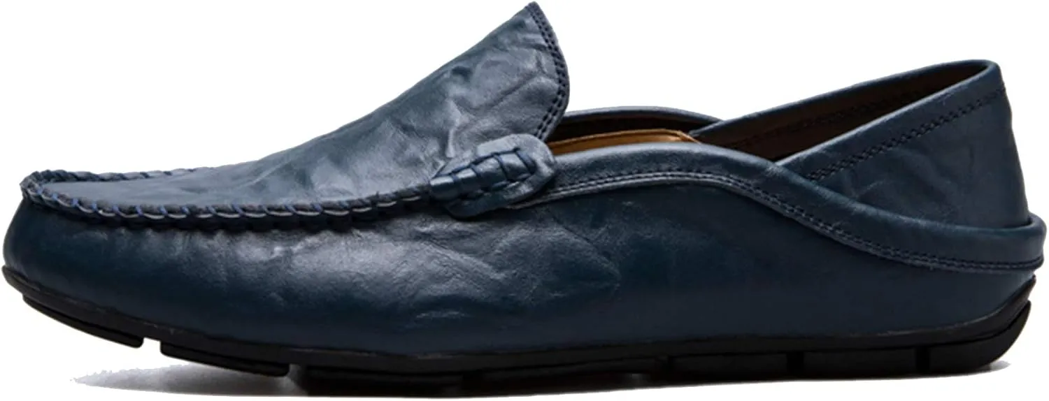Men’s Soft Leather Slip On Loafers Flats Moccasins Oxfords Shoes Casual Driving Shoes Slippers