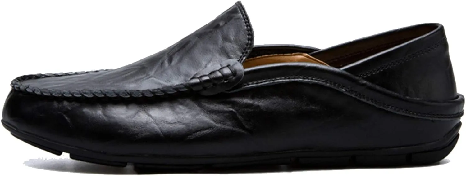 Men’s Soft Leather Slip On Loafers Flats Moccasins Oxfords Shoes Casual Driving Shoes Slippers