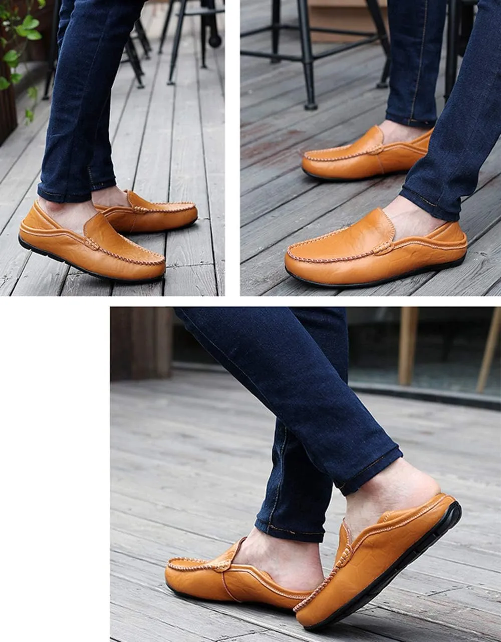 Men’s Soft Leather Slip On Loafers Flats Moccasins Oxfords Shoes Casual Driving Shoes Slippers