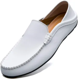 Men’s Soft Leather Slip On Loafers Flats Moccasins Oxfords Shoes Casual Driving Shoes Slippers