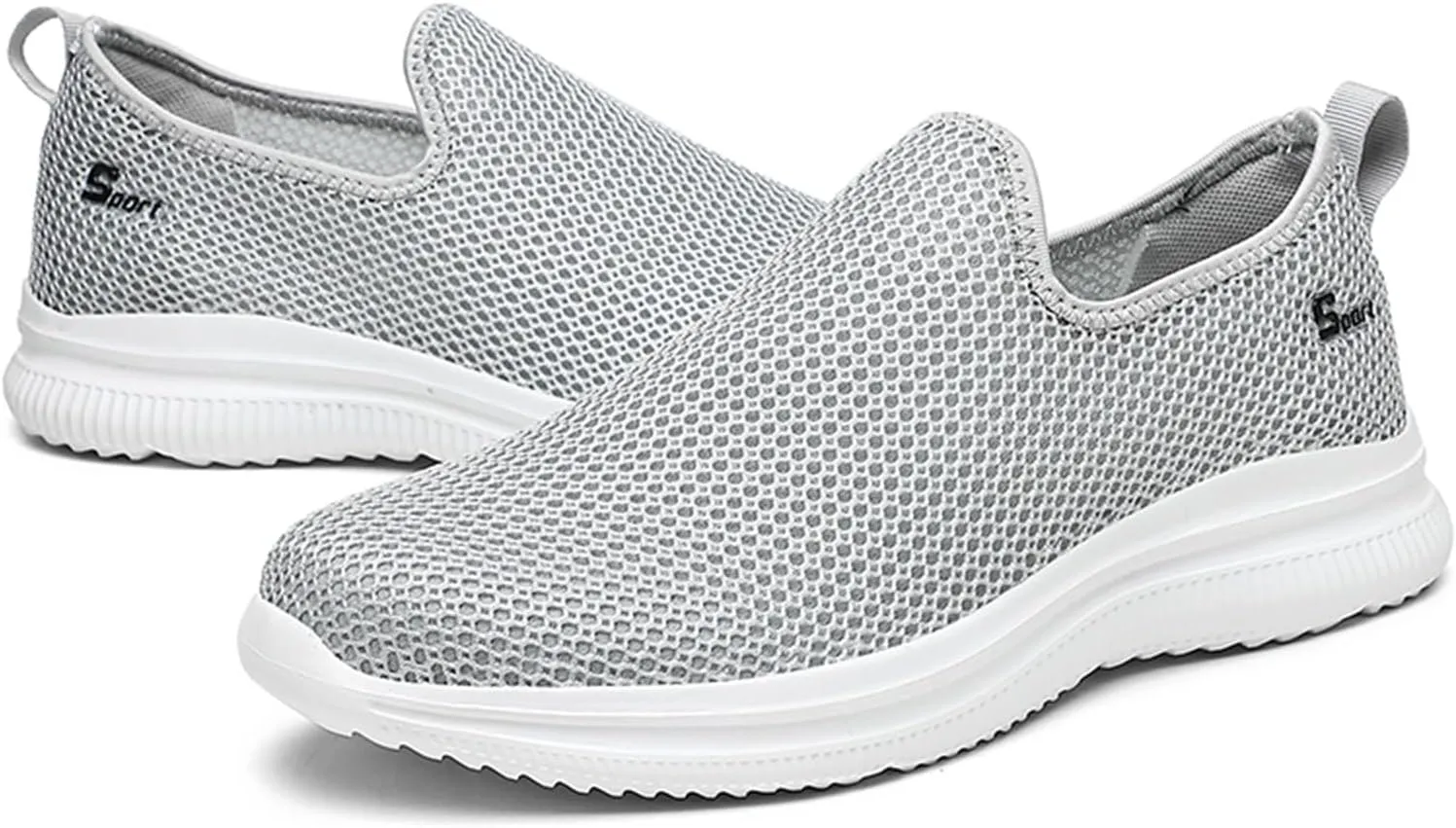 Men's Sport Breathable Mesh Shoes Lightweight Breathable Slip On Running Shoe Lightweight Elderly Slip On Shoes