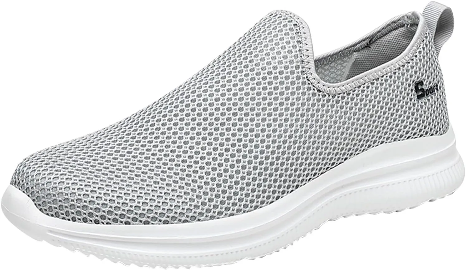 Men's Sport Breathable Mesh Shoes Lightweight Breathable Slip On Running Shoe Lightweight Elderly Slip On Shoes