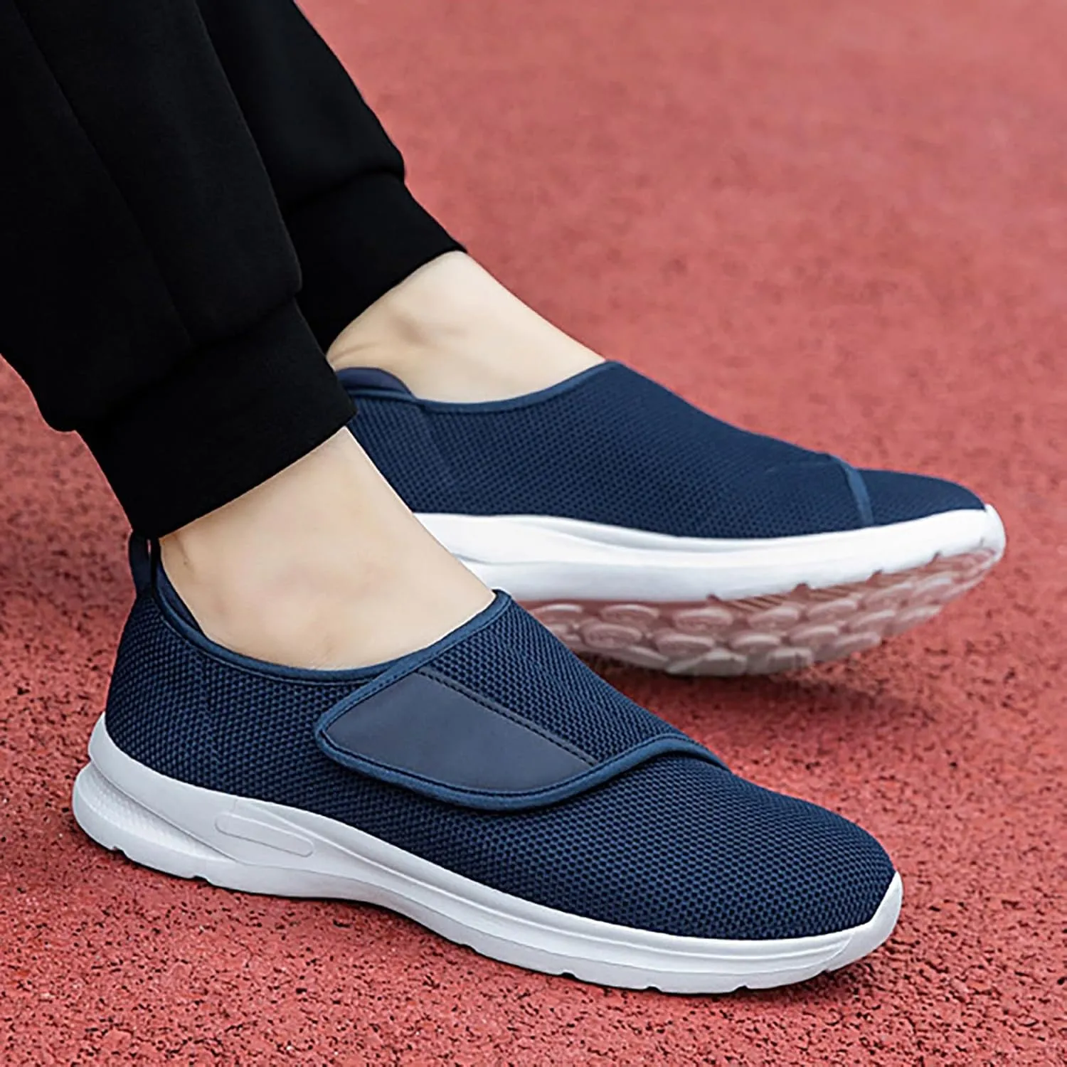 Men's Stylish Lightweight Sneakers Lightweight Breathable Slip on Running Shoe Convenient Elderly Slip on Shoes