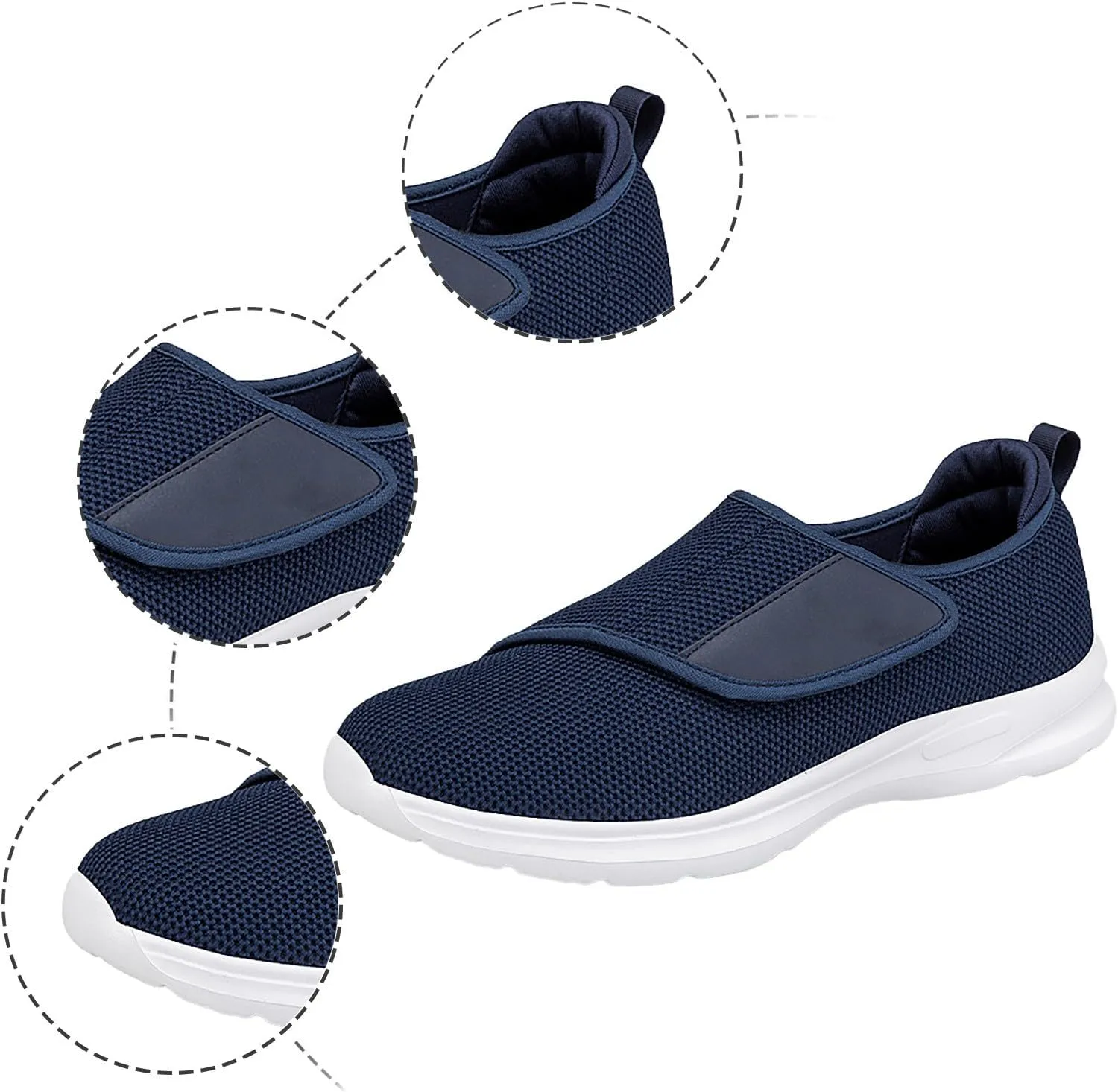 Men's Stylish Lightweight Sneakers Lightweight Breathable Slip on Running Shoe Convenient Elderly Slip on Shoes