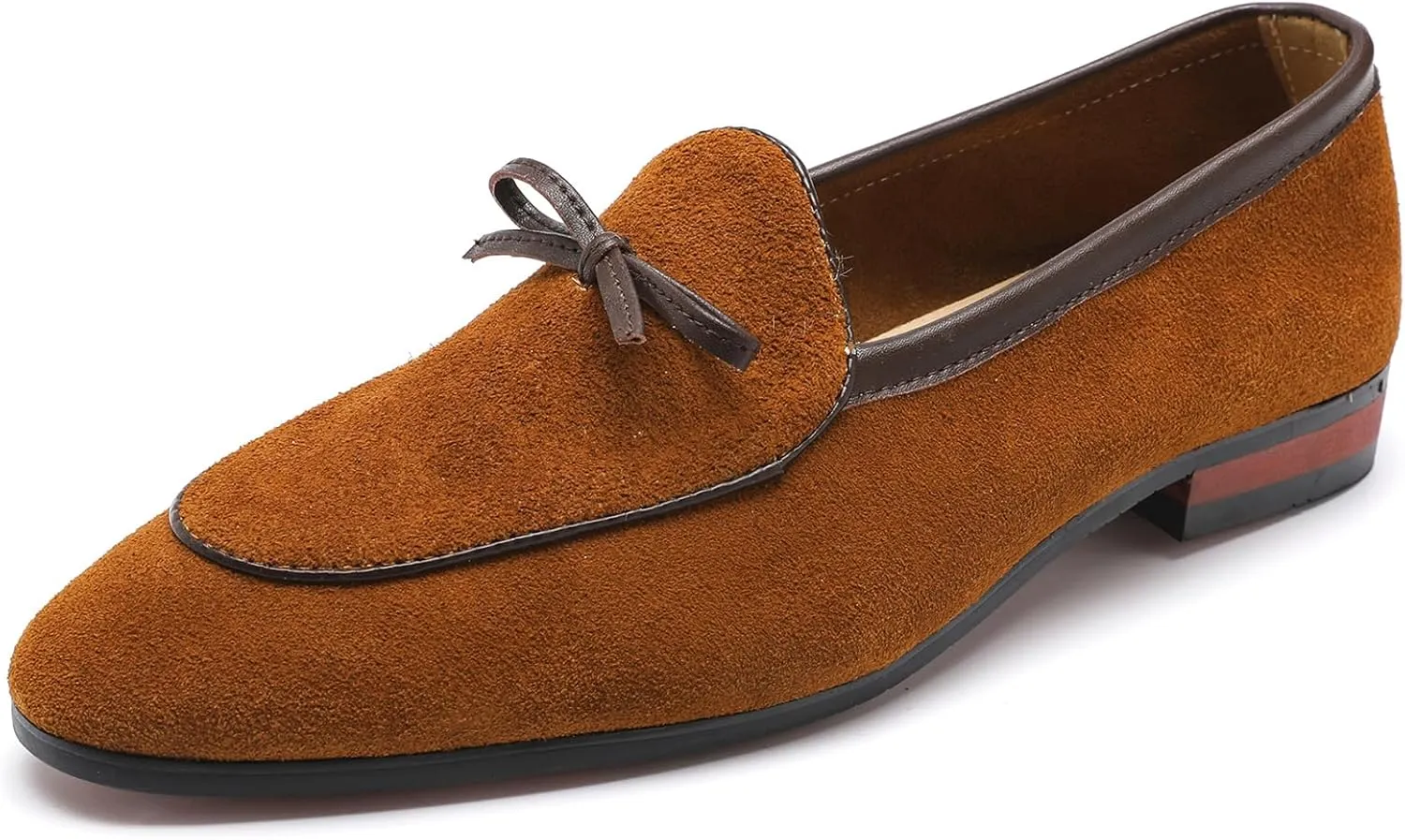 Men's Suede Bow Penny Loafers Casual Driving Slip On Tuxedo Dress Shoes Fashion Wedding Party Prom Shoes