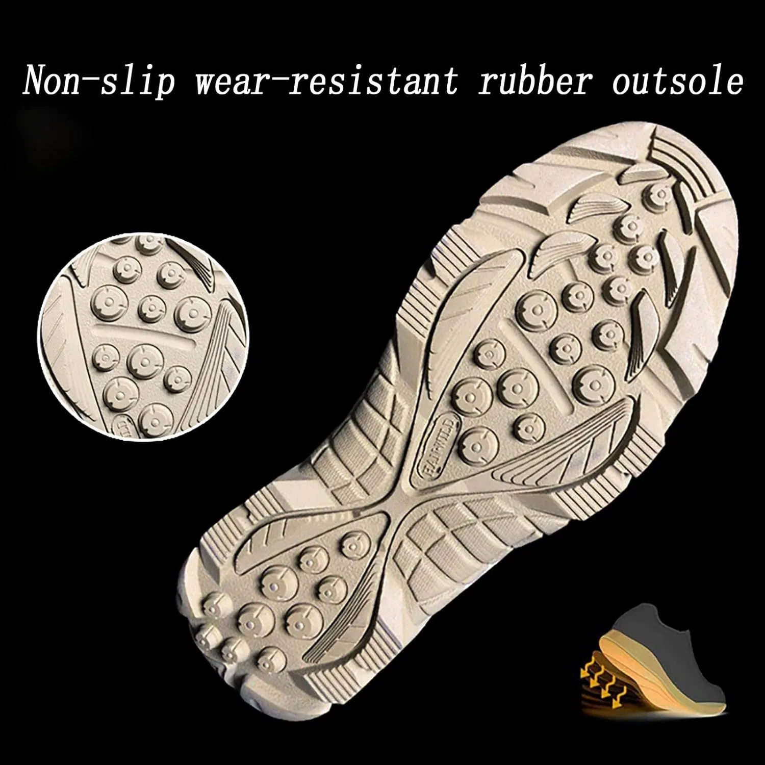 Men's Ultralight Tactical Military Boots, Spring Autumn Outdoor Breathable with Zipper Hiking Shoes, Lace-up Comfortable Durable Desert Combat Shoes