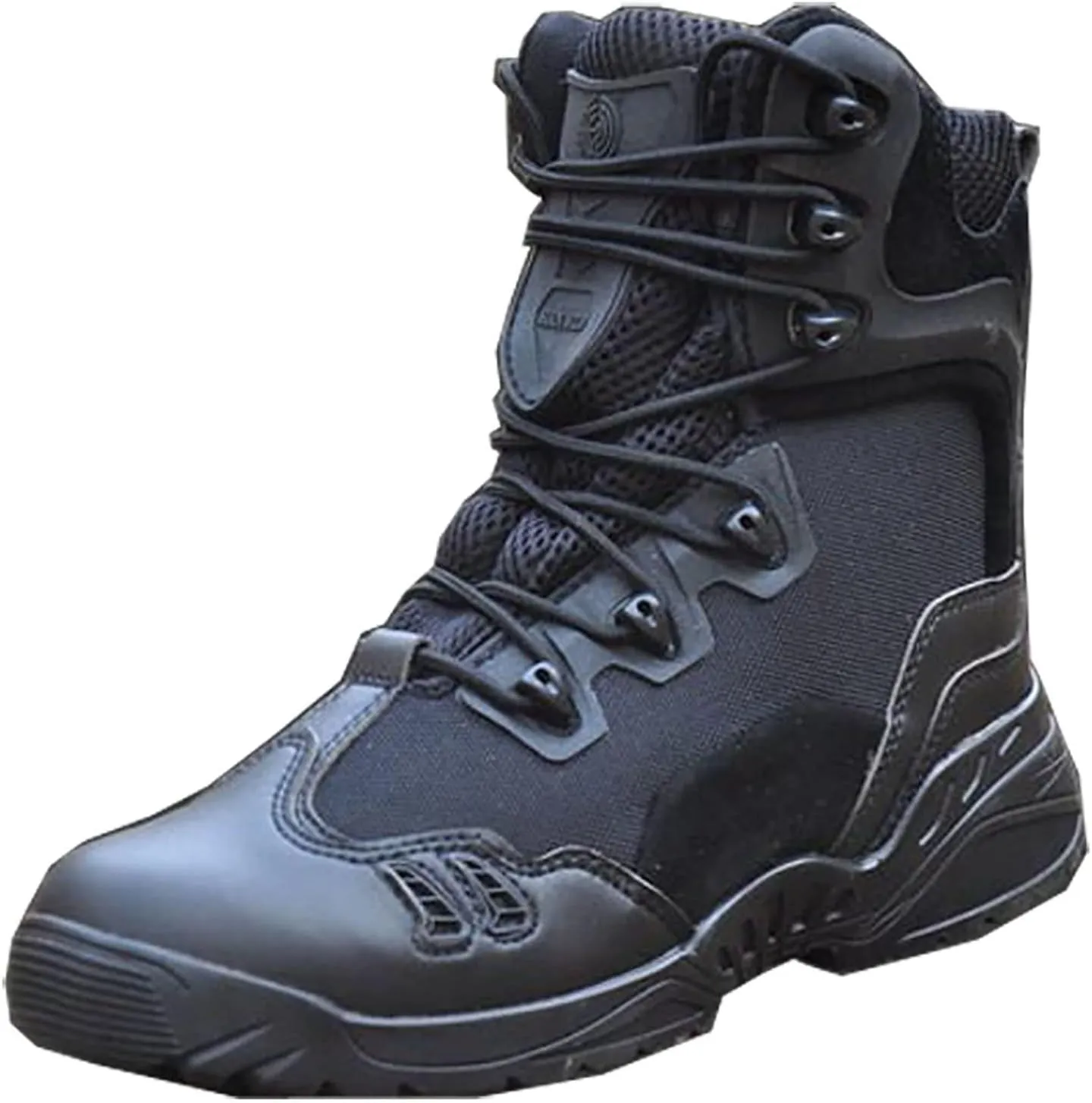 Men's Ultralight Tactical Military Boots, Spring Autumn Outdoor Breathable with Zipper Hiking Shoes, Lace-up Comfortable Durable Desert Combat Shoes