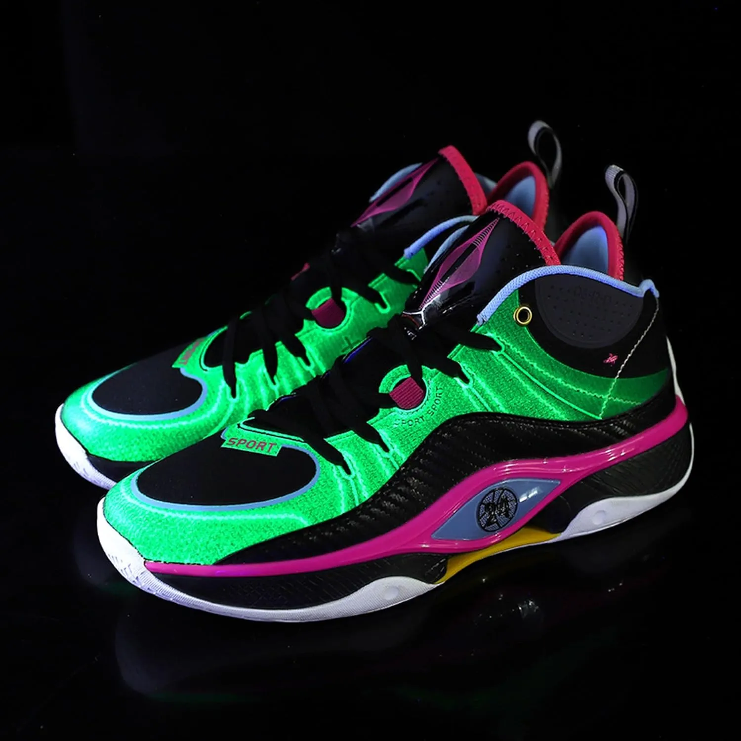 Men's Women's Fashionable Fluorescent Lightweight Casual Basketball Shoes Skateboarding Shoes