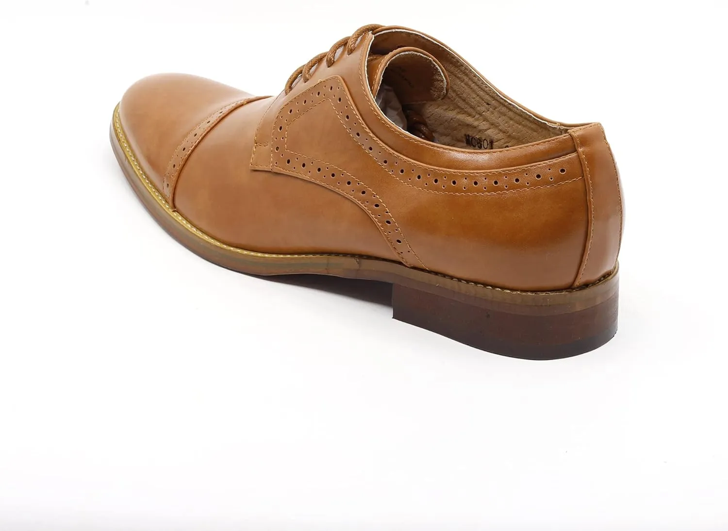 Metrocharm MC601 Men's Lace Up Cap Toe Perforated Classic Dress Shoe