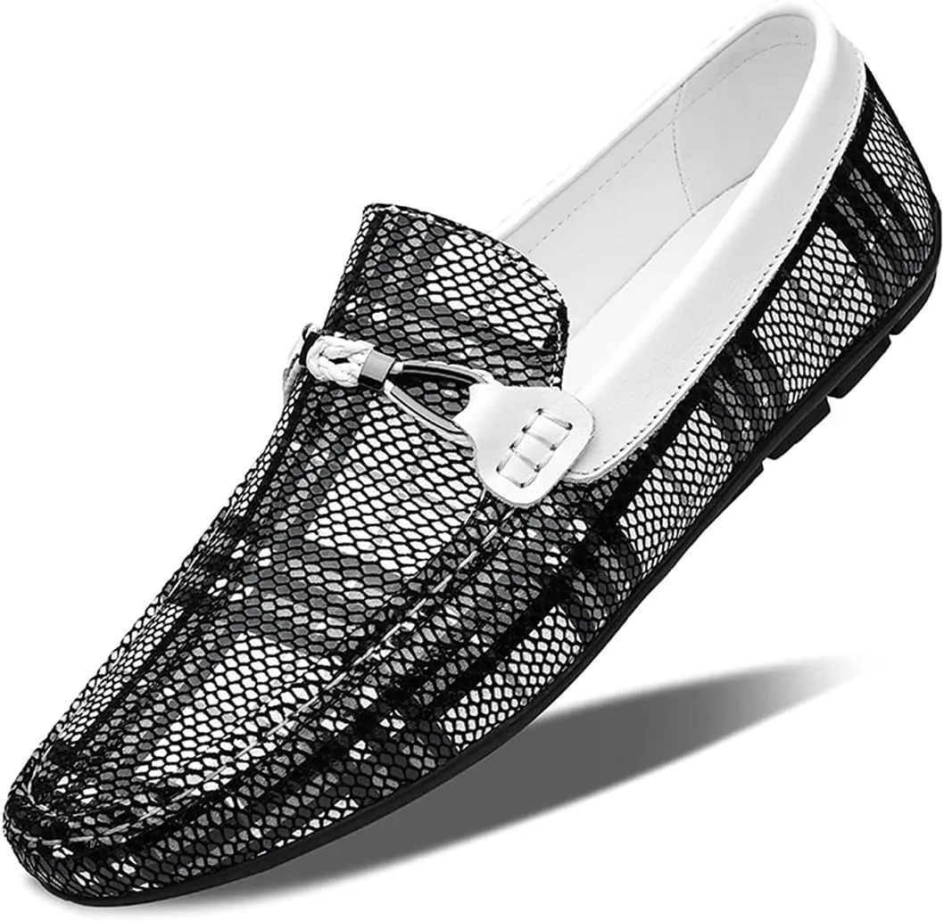 Minishion Mens Dress Loafers Fashion Printed Soft Slip-ons 1259#