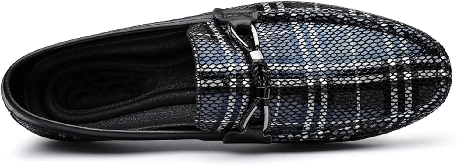 Minishion Mens Dress Loafers Fashion Printed Soft Slip-ons 1259#