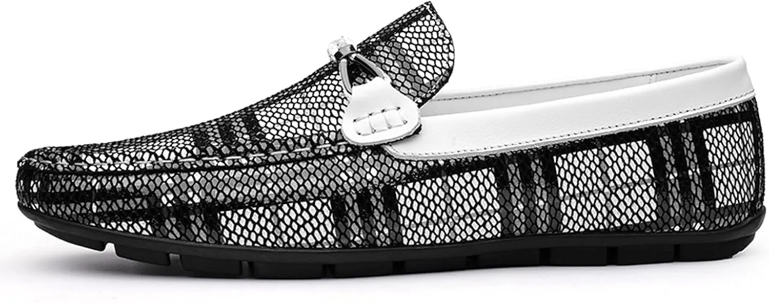 Minishion Mens Dress Loafers Fashion Printed Soft Slip-ons 1259#