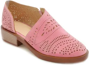 MIOKE Women's Casual Slip On Flat Oxford Shoes Cutout Zipper Comfort Low Heel Vintage Oxfords Brogues