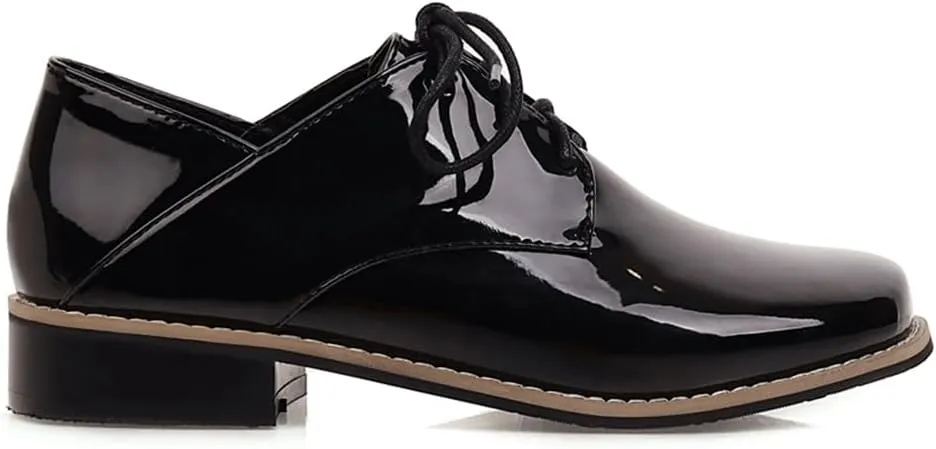 MIOKE Women's Classic Flat Saddle Oxford Shoes Lace Up Comfort Low Heel Western School Oxfords Loafers