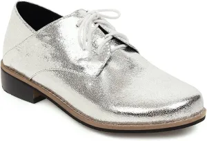 MIOKE Women's Classic Flat Saddle Oxford Shoes Lace Up Comfort Low Heel Western School Oxfords Loafers