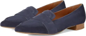 MOOMMO Women Flat Heel Pointed Toe Loafers Suede Slip on Loafer Flats Comfortable 1 Inch Low Chunky Heel Dress Shoes Office Ladies Work Drive Casual Penny Loafers Classic Vintage 4-11 M US